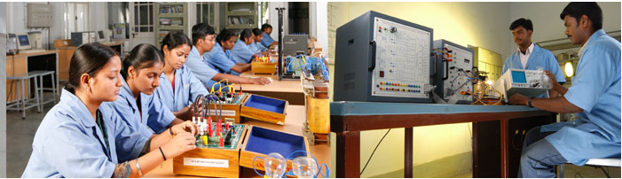 Students learning in a vocational laboratory